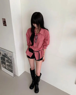 Oversized check shirt