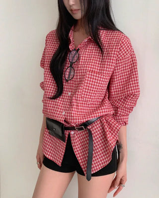 Oversized check shirt