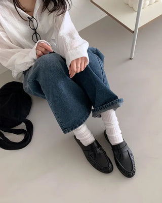 Cowhide Leather Soft Loafers