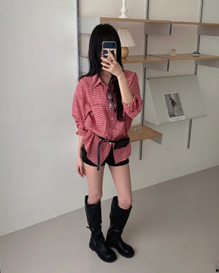 Oversized check shirt