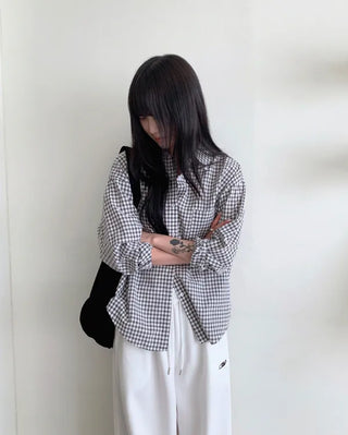 Oversized check shirt