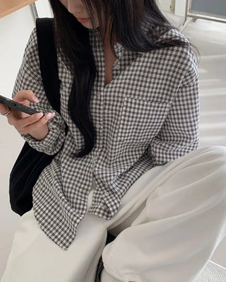 Oversized check shirt