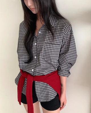 Oversized check shirt