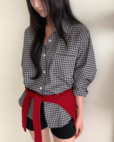 Oversized check shirt
