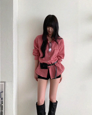 Oversized check shirt