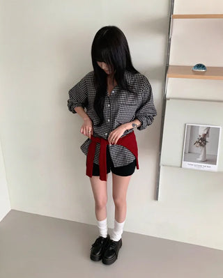 Oversized check shirt