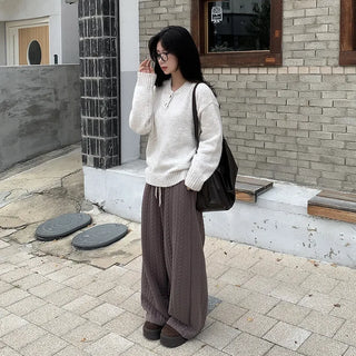 Quilted high-waisted pants