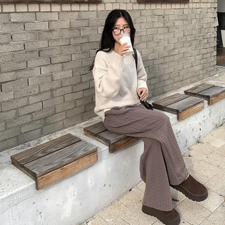 Quilted high-waisted pants