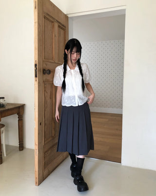 Pleated midi skirt