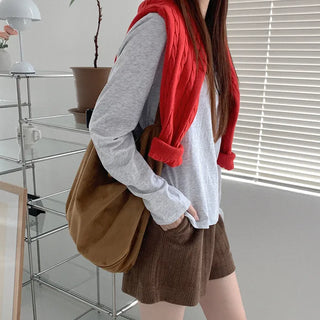 Suede tote bag & shoulder bag