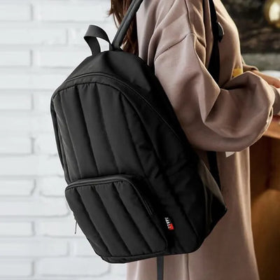 Striped Quilted Down Pocket Backpack (2 colors)