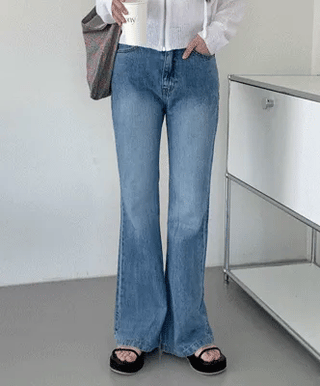 Long bootcut denim pants
