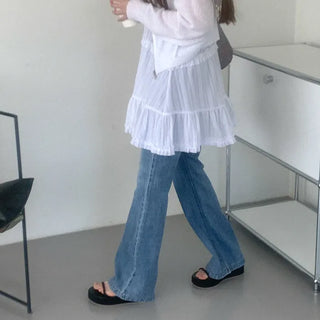 Long bootcut denim pants