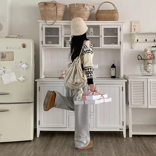 Loose-fit Nordic color short knit cardigan