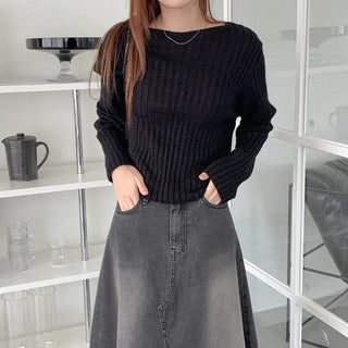 Wool rib knit