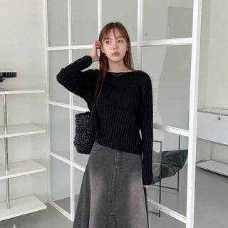 Wool rib knit