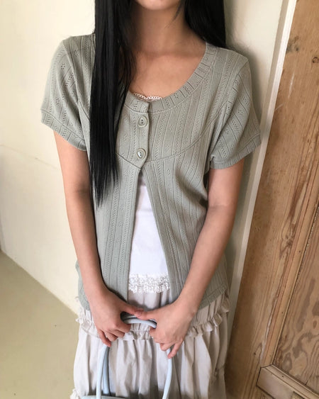 Perforated cardigan