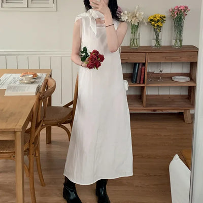[Scarf] Cotton sheer long camisole dress