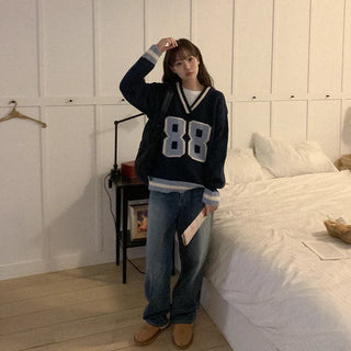 Natural wide-leg denim pants
