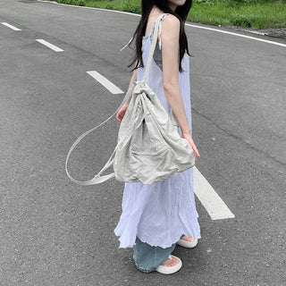 [2 colors] Oversized Chiffon Camisole Bustier Summer Maxi Long Dress
