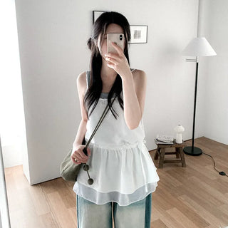 Plus Size Camisole Chiffon Tiered Dress