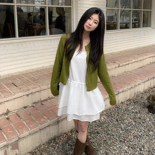 Chiffon tiered mini camisole dress