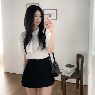 [3 colors] Thai puff sleeve chiffon blouse