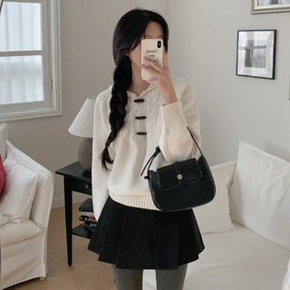 Hooded wool cable knit sweater