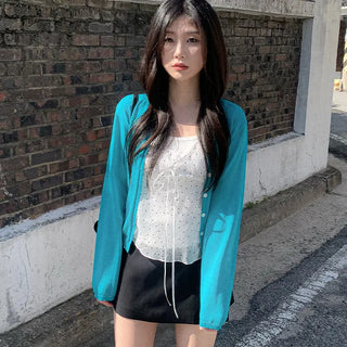 [3 colors] Dot sheer boutique layered sleeveless summer blouse