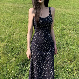 Floral lace camisole maxi long summer dress