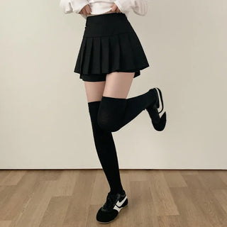 Pleated A-line mini skirt
