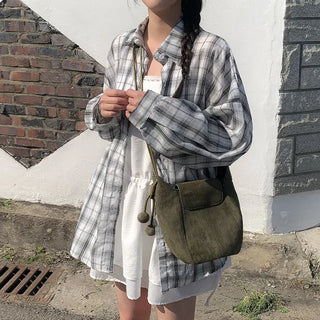 Large size check shirt