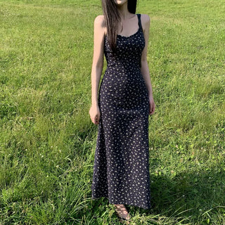 Floral lace camisole maxi long summer dress