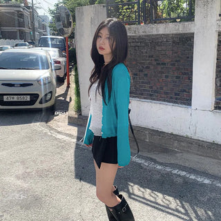 [4 colors] Sun protection sheer lightweight V-neck summer cardigan