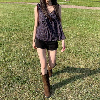 Shirred frill camisole summer blouse