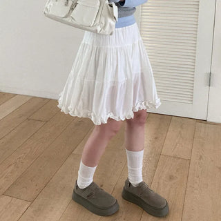 Chiffon tiered ruffle midi skirt