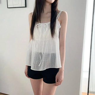 Polka dot lace sheer bustier camisole (summer)