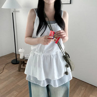 Plus Size Camisole Chiffon Tiered Dress