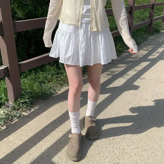 [4 colors] Tiered Skirt Mini Skirt