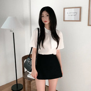 [3 colors] Thai puff sleeve chiffon blouse