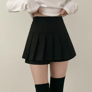Pleated A-line mini skirt