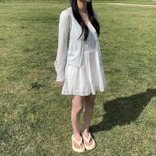Button-up layered dress