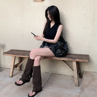 [2 colors] Collared halter neck shirred camisole blouse