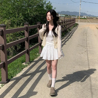 [4 colors] Tiered Skirt Mini Skirt