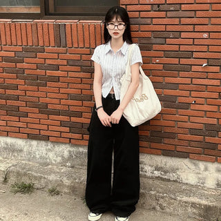 Striped short-sleeved shirt