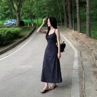 Floral lace camisole maxi long summer dress