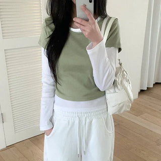 Slim-fit layered inner long-sleeve T-shirt