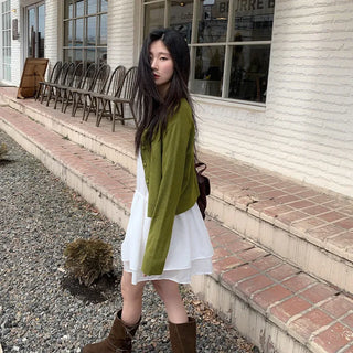 Chiffon tiered mini camisole dress