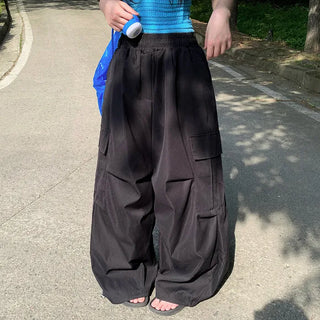 [3 colors] Cargo Wide Jogger Nylon Training Pants