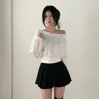 Pleated A-line mini skirt